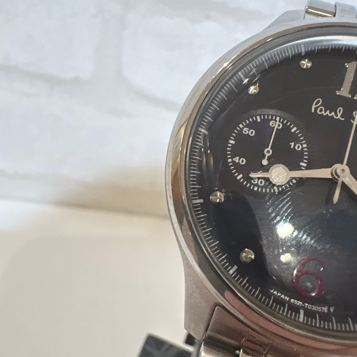 Paul Smith Chronograph Men’s Watch Black Dial Silver SS Working From Japan