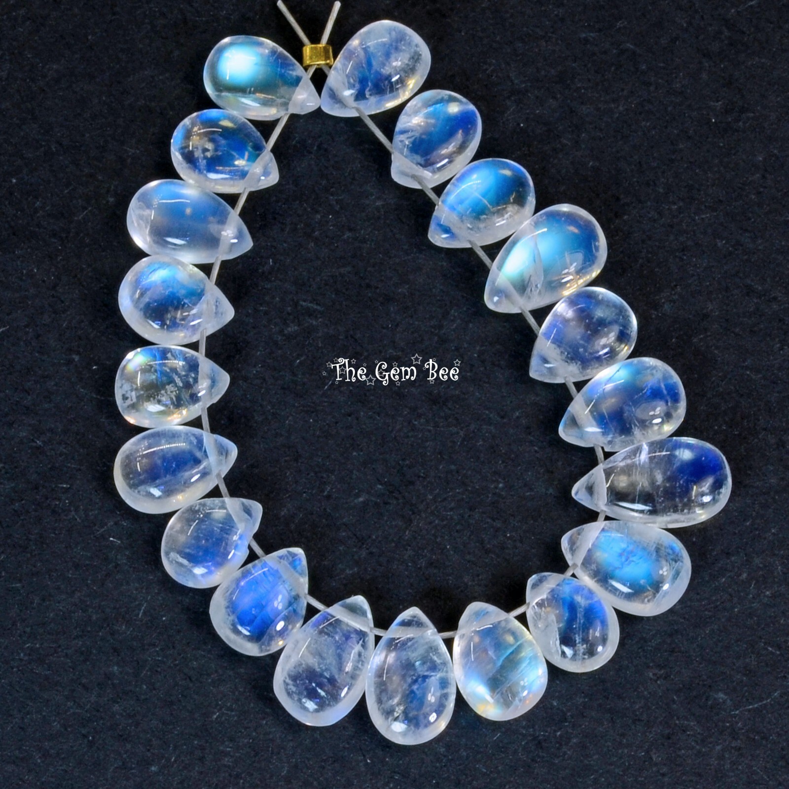 15 Carat Rainbow Moonstone Smooth Pear Briolette Bead (20)