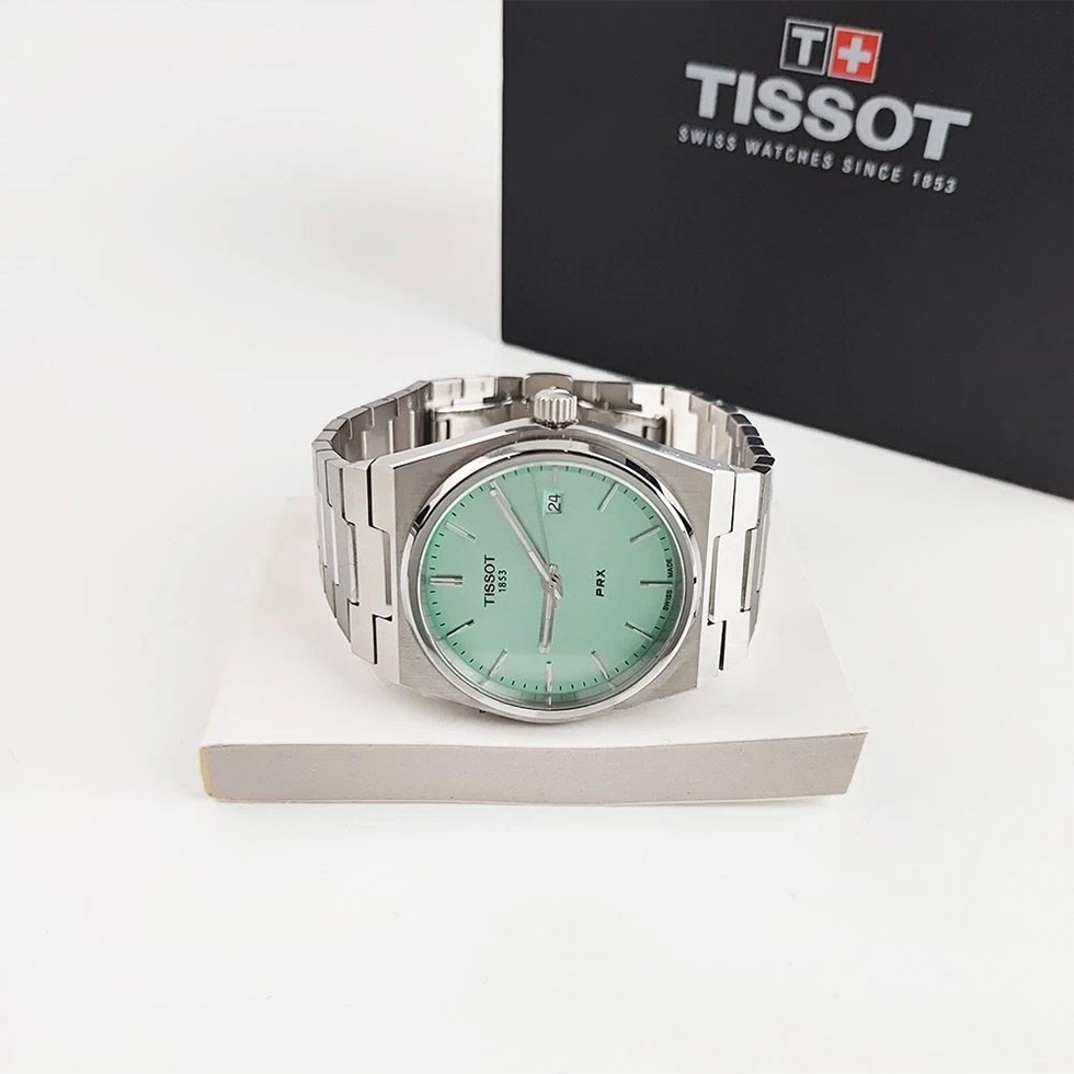 Tissot PRX 40mm Mint Green Dial Men’s Calendar Quartz Watch T137.410.11.091.01