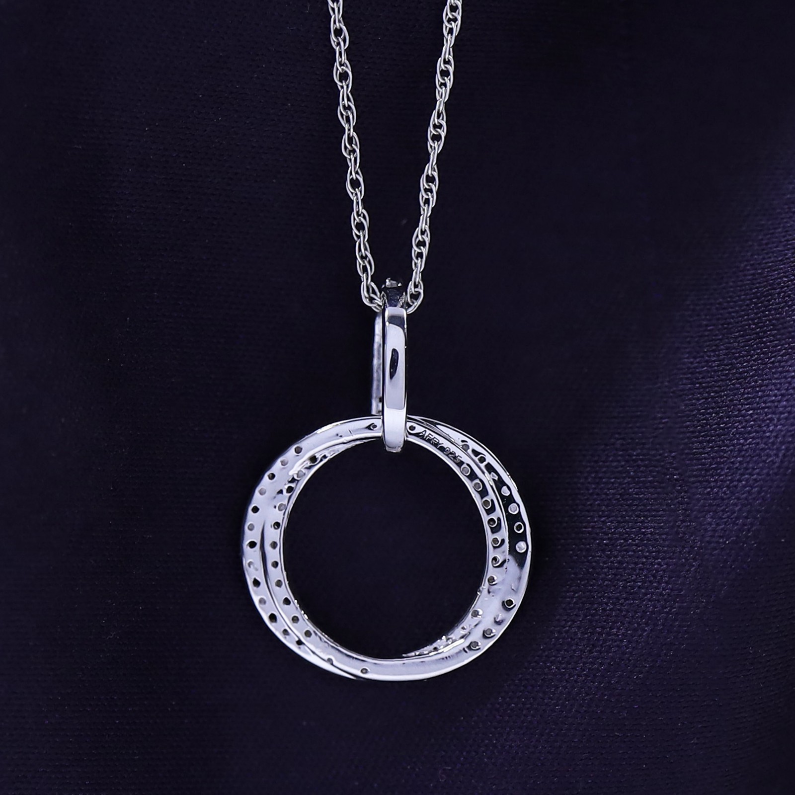 Peace Sign Pendant 1/7ct White & Black Real Diamond 10K Solid Gold, 18″ Chain