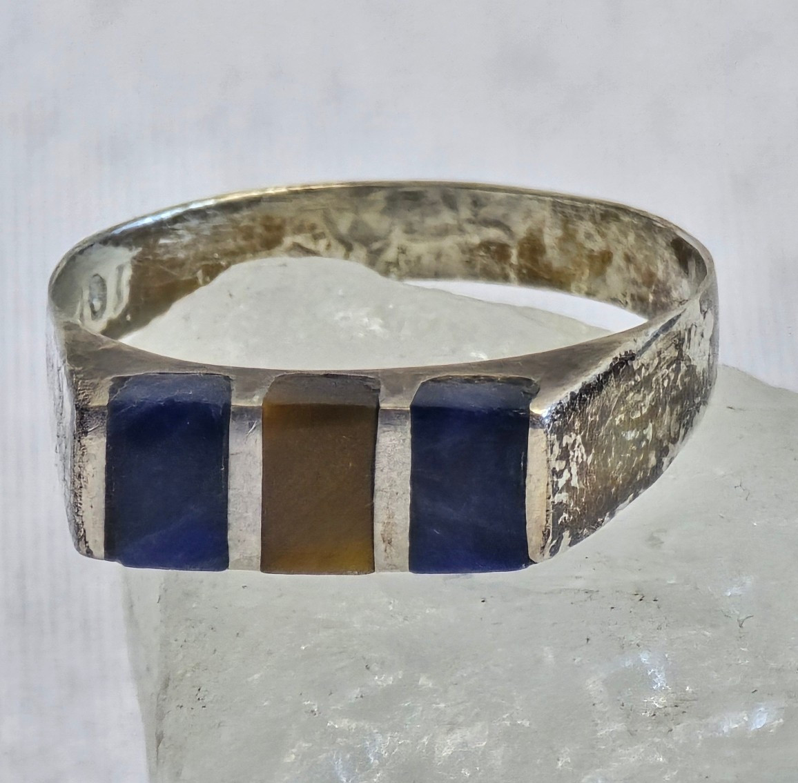 Sterling Silver Ring 3.29g Fine Jewelry Size 8.25 Band Multicolor Stones *READ*
