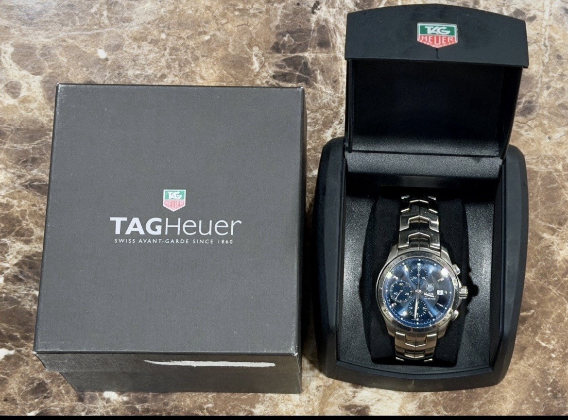 TAG Heuer Link Auto Chronograph Blue Dial Reference CJF2114 42MM w/ Box