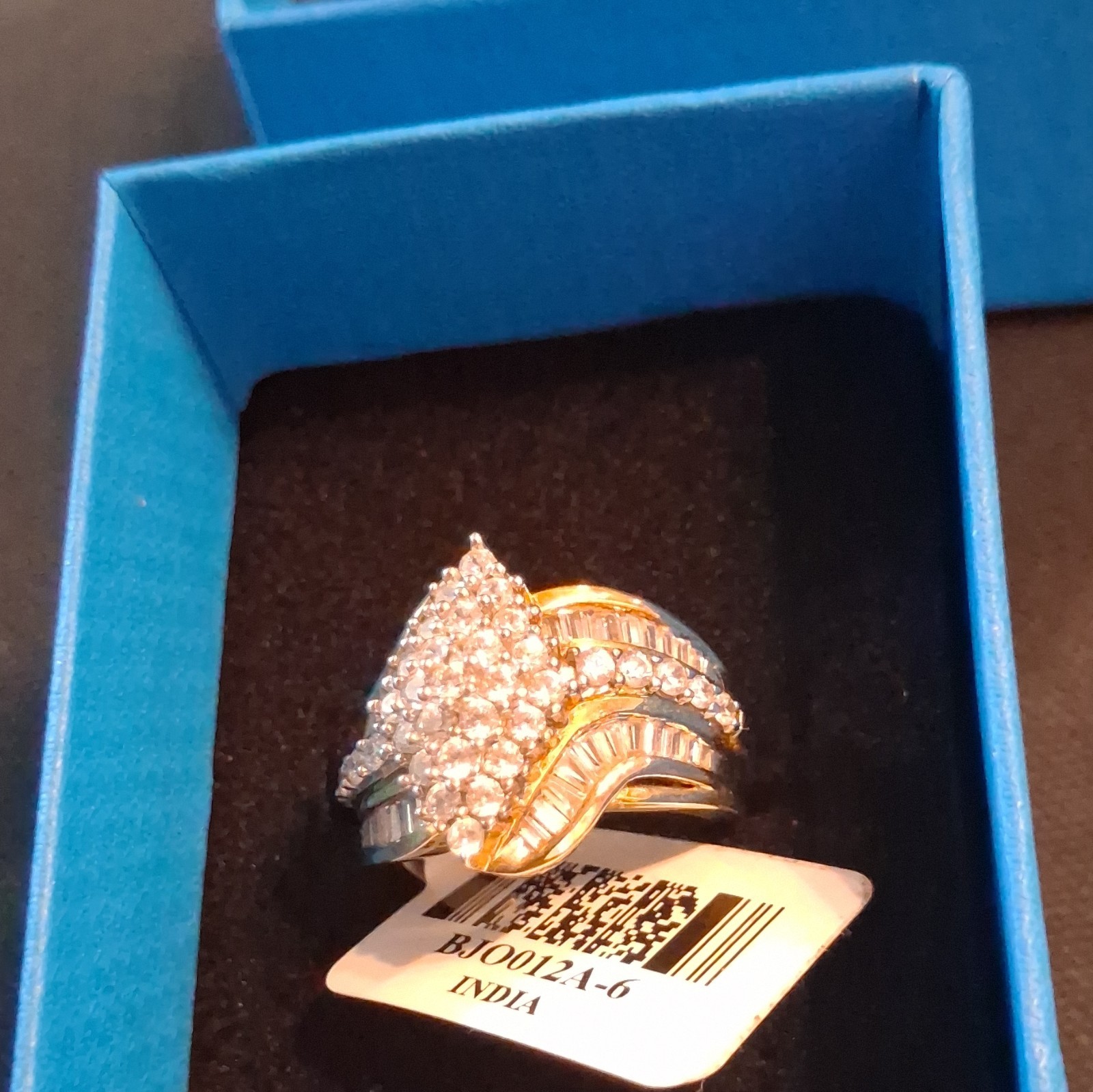 Bella Luce 925 Sterling Silver Wave Band Ring Size 6 Clear CZ Pavé Stackable