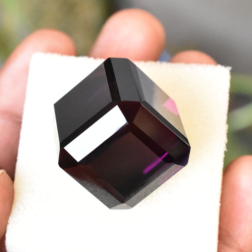 A++ Certified Padparadscha Huge Sapphire Cube Square Cut Loose Gemstone