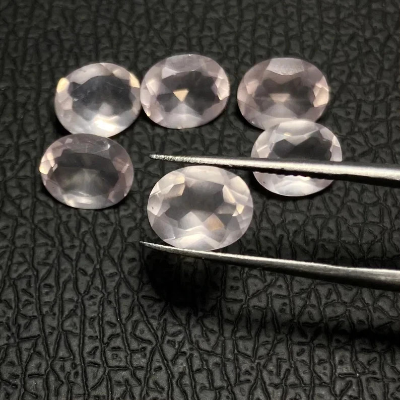 AAA+ Natural Rose Quartz “Faceted” Oval Shape Loose Gemstone For Jewelry Making