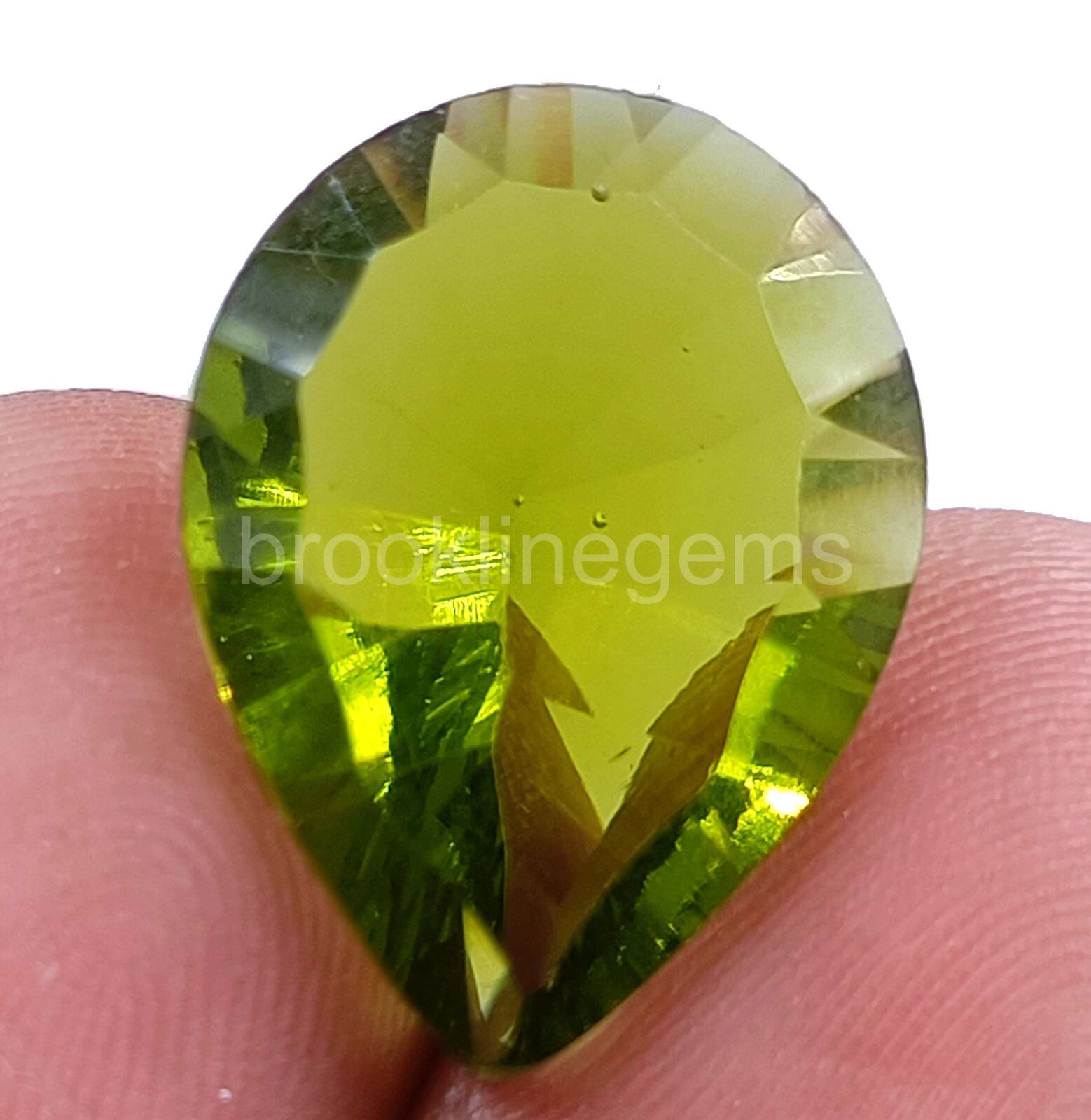Natural Hiddenite 7.00 Ct PEAR SHAPE Green Rare Certified Stunning Gemstone 5ATU