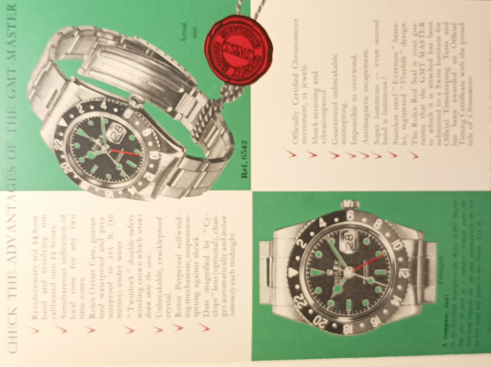 Rolex GMT-Master Leaflet english year 1959 in good conditions