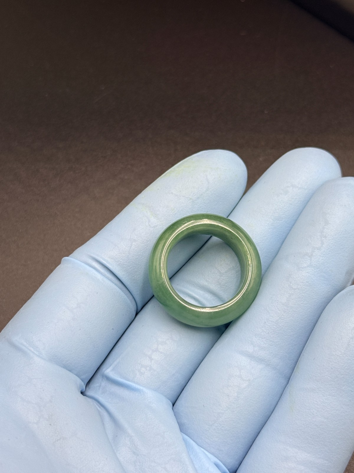 Natural Grade A Jadeite Jade Ring Band Dark Green Size 8