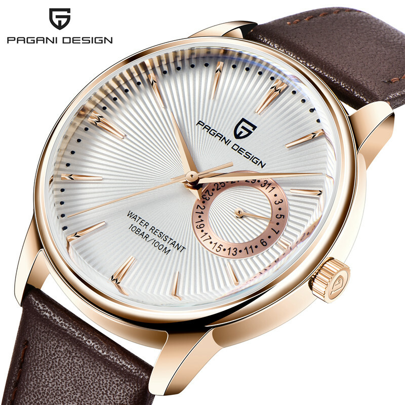 PAGANI DESIGN PD-1654 Japan Quartz Men Business Pilot Watch Leather Band Reloj