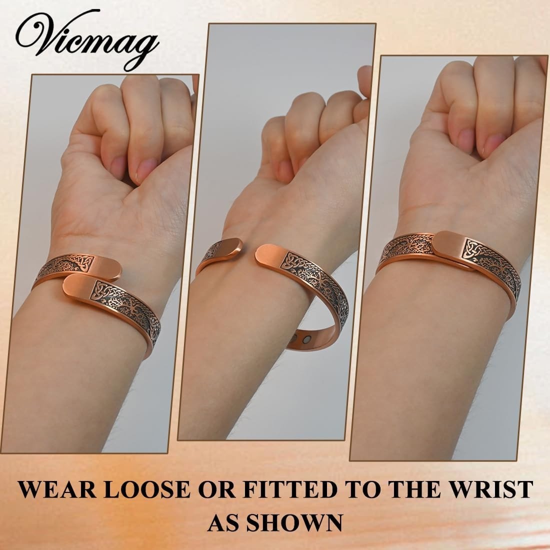 Copper Magnetic Bracelet for Women Ultra Strength Magnetic Bracelets 99.9% Pu…