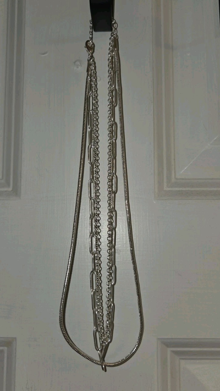 Multi Strand Silver-toned Necklace