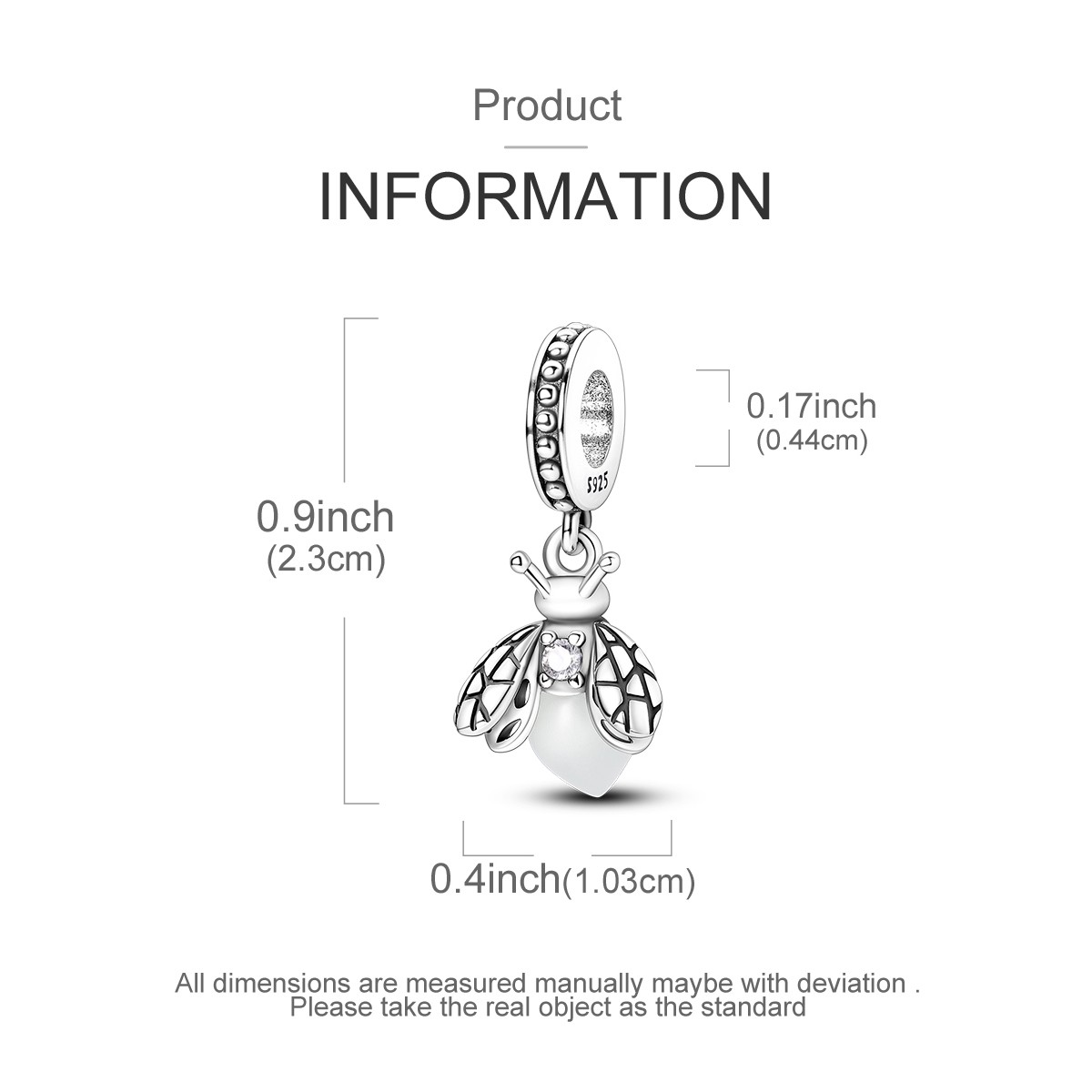 MULA Original Luminous Firefly DIY Charm CZ For Women Bracelet 925 Silver Plated