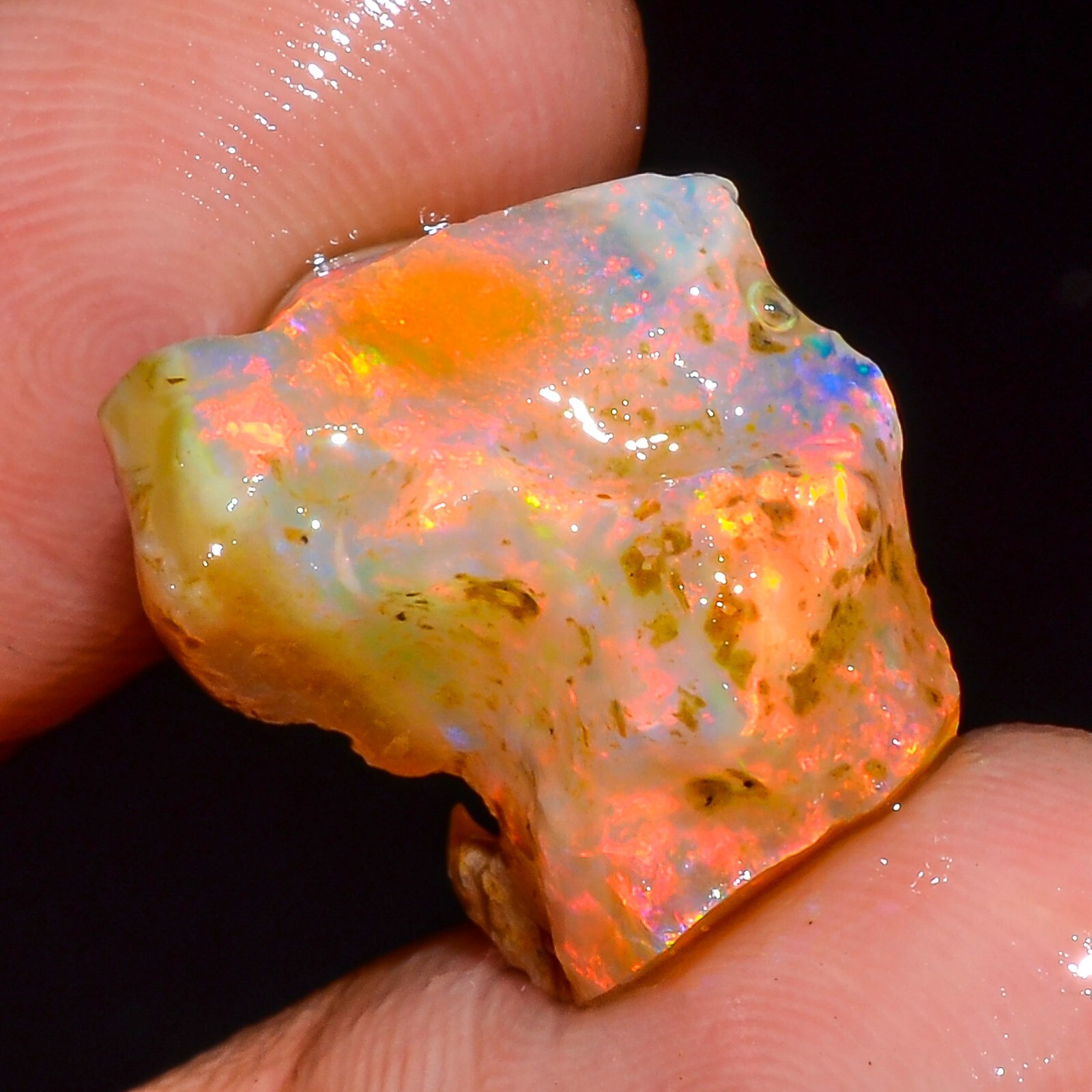 Natural Ethiopian Opal Rough Specimen Opal Welo Fire Crystal Opal Approx 9 Ct.
