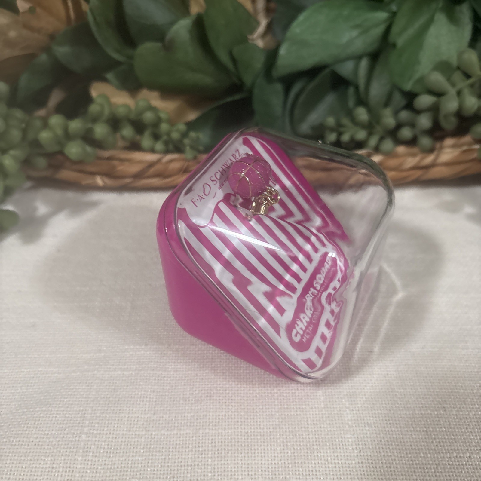 FAO Schwarz charm squad Metal Dangle Charm Pink Basketball Gold Lobster Closure