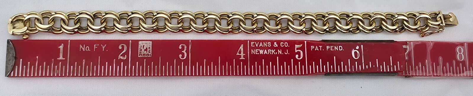 14k Double Cable Link Bracelet 7.5” 31.7 grams Push Lock with Safety Catch