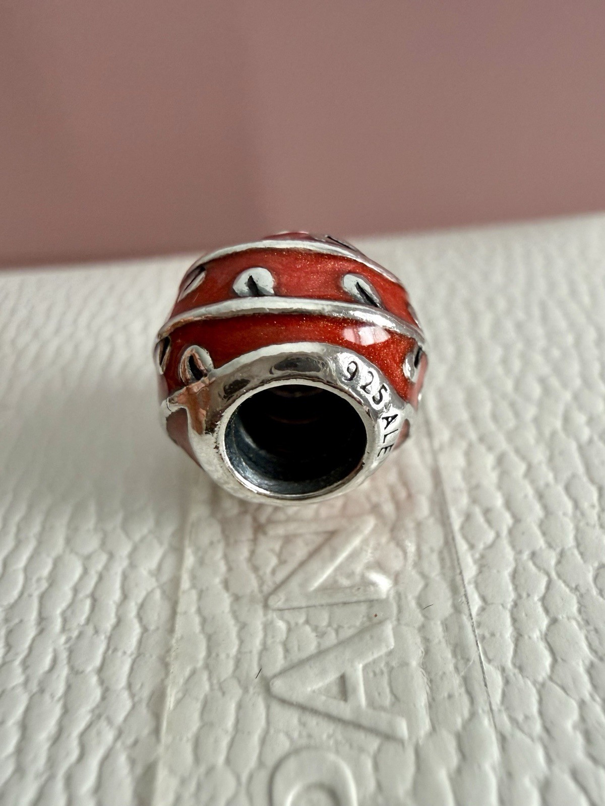 PANDORA STERLING SILVER RED VINES ENAMEL CHARM #790525EN17 AUTHENTIC RETIRED