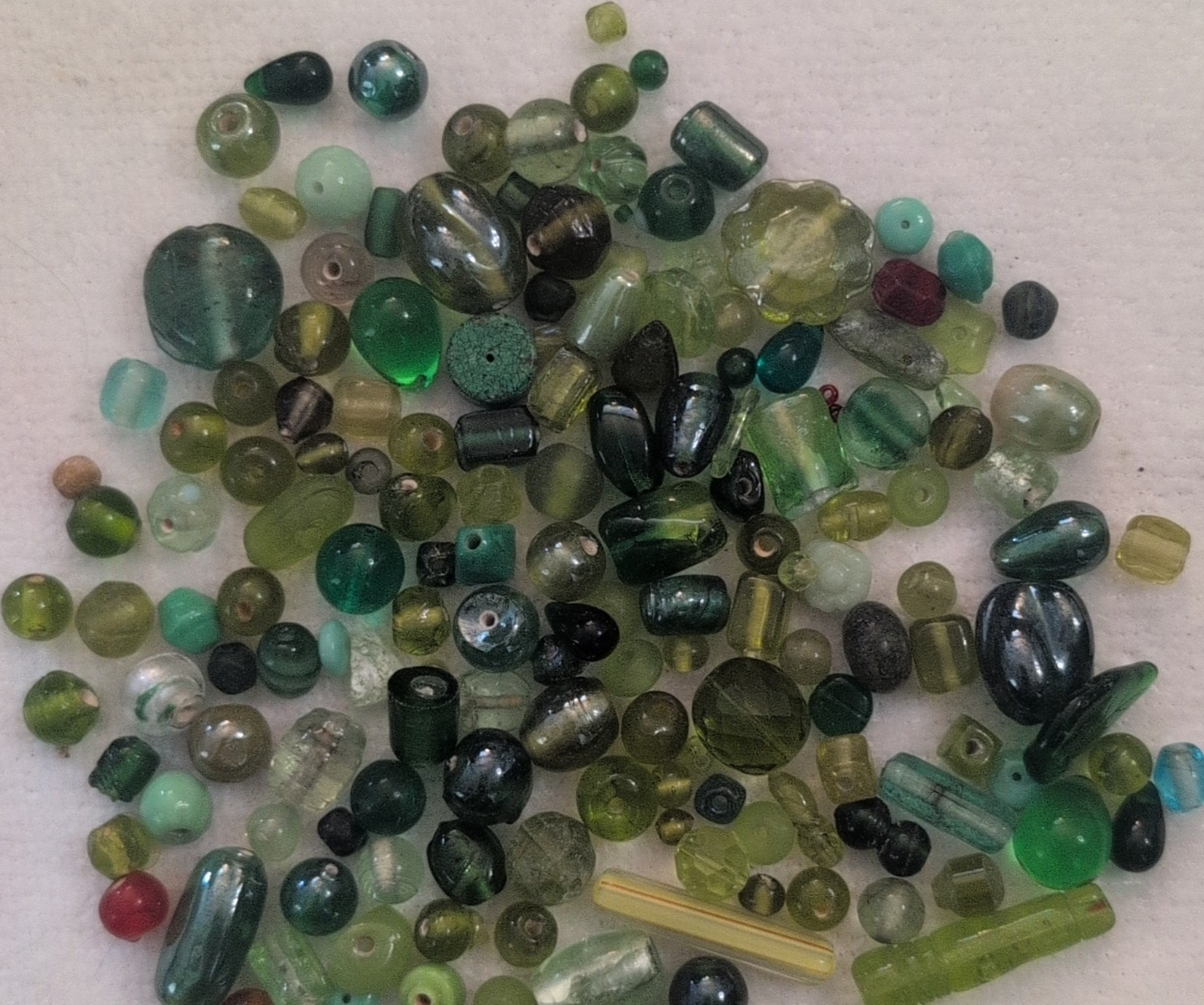 Assorted Glass Spacer Beads, Opaque, 3-8mm, Mixed Colors, 25+ Pcs