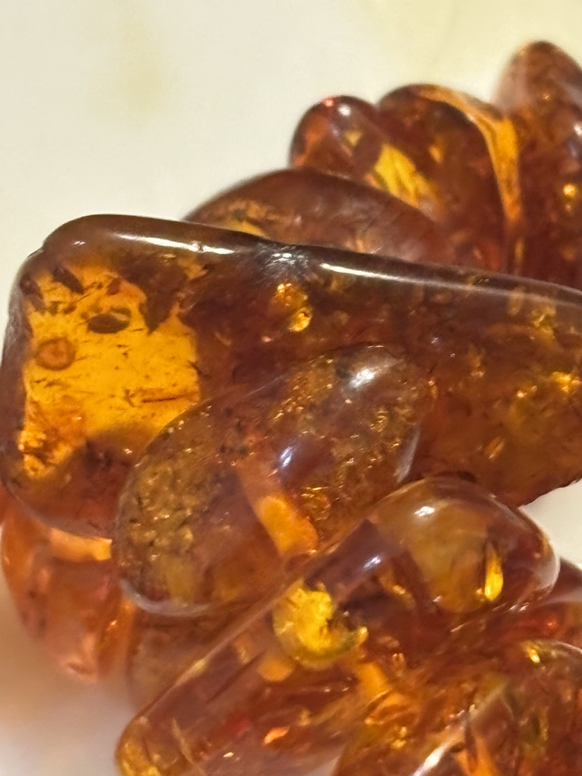 Vintage Baltic Amber Nugget Necklace 114g/4oz– Natural Cognac Inclusions – 42”