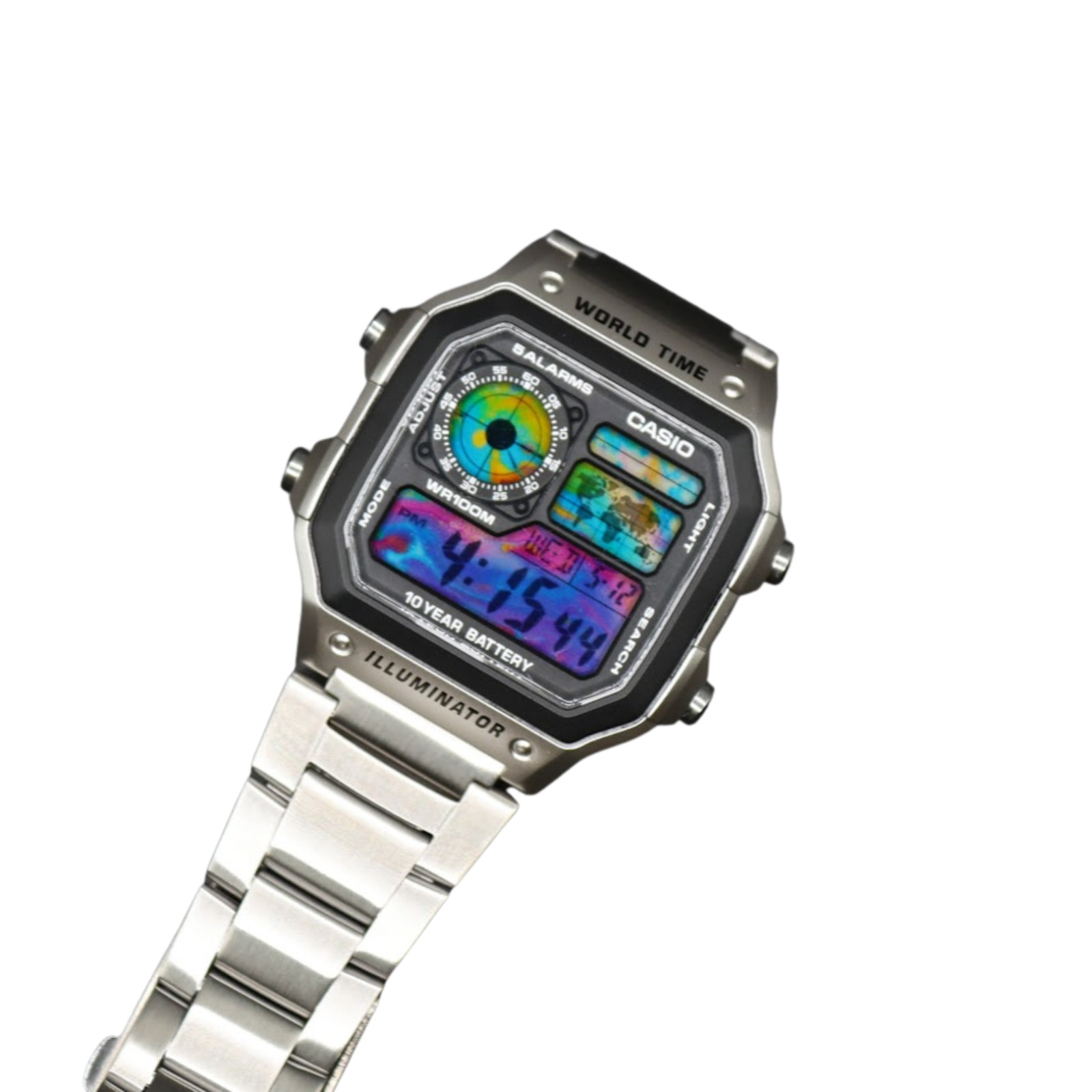 CASIO AE-1200WHD Royale World Time Watch Mod Color Splash Display