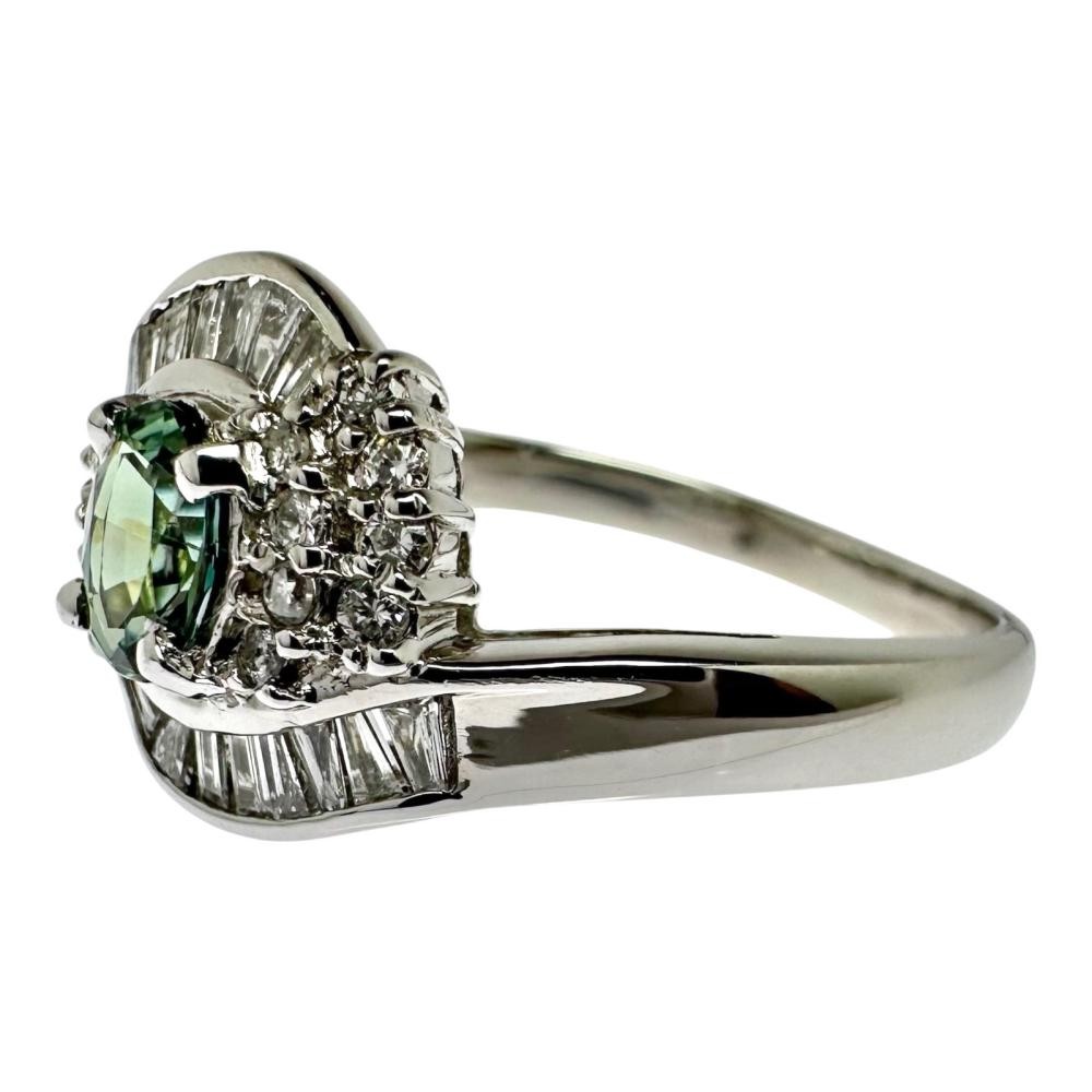 US 7 alexandrite 0.36ct diamond 0.30ct in total Ring Pt900Platinum 4.9g Women