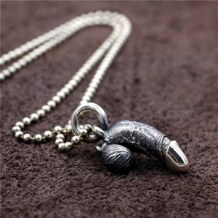 “Bad Taste” Dick Phallus Pendant S925 Silver Good Luck Virility Charm Fertility