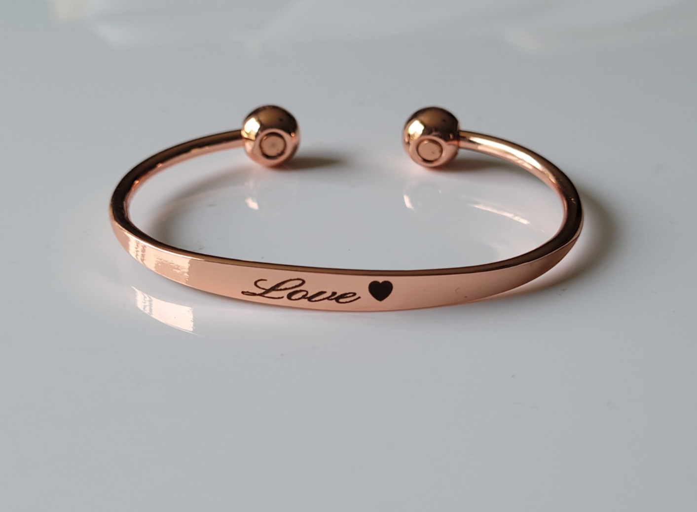 Pure Copper Magnetic Traditional Ball Bracelet Arthritis Therapy Cuff * Love