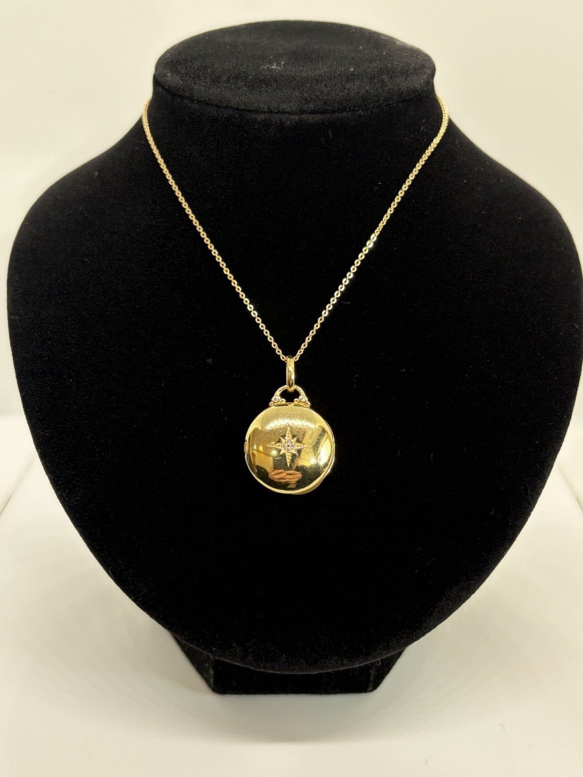 Cook Islands Lion 24K Gold Coin 0.5g Locket Pendant Silver 925 Opening Star CZ