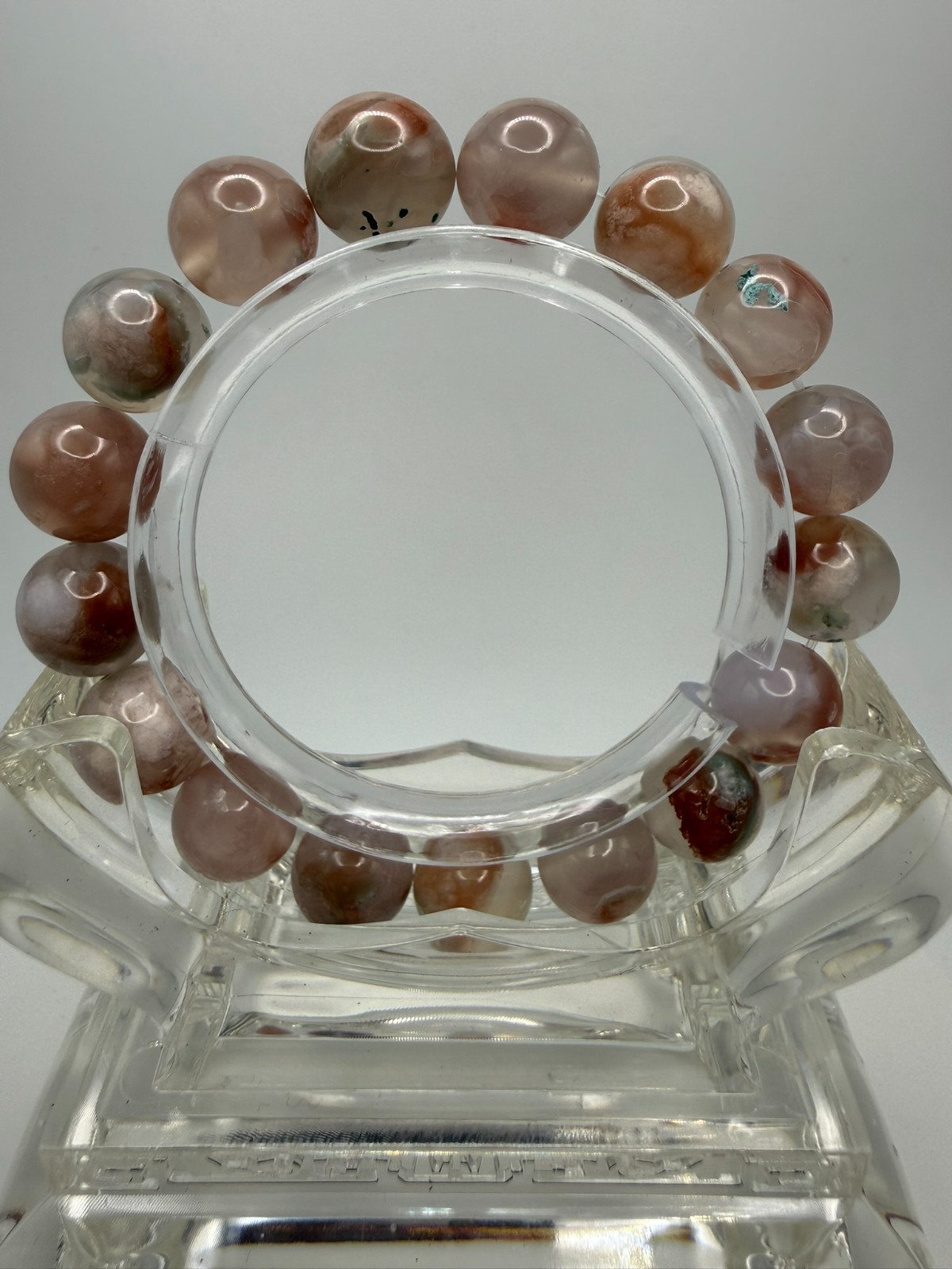 Natural High Quality Pink Sakura Flower Agate – 12mm – B5-4188