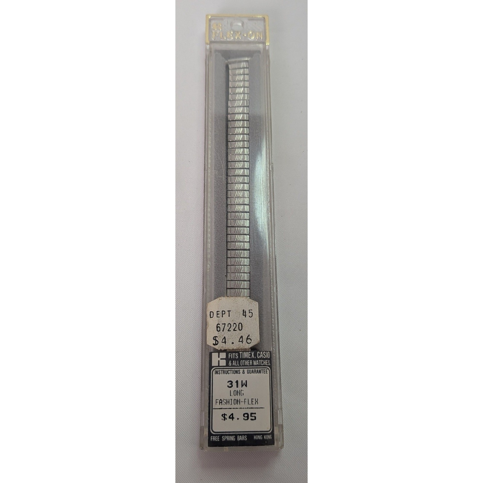 Flex-On Watch Band Unisex 31W Long Silver New Vintage Fashion-Flex Expansion 31W