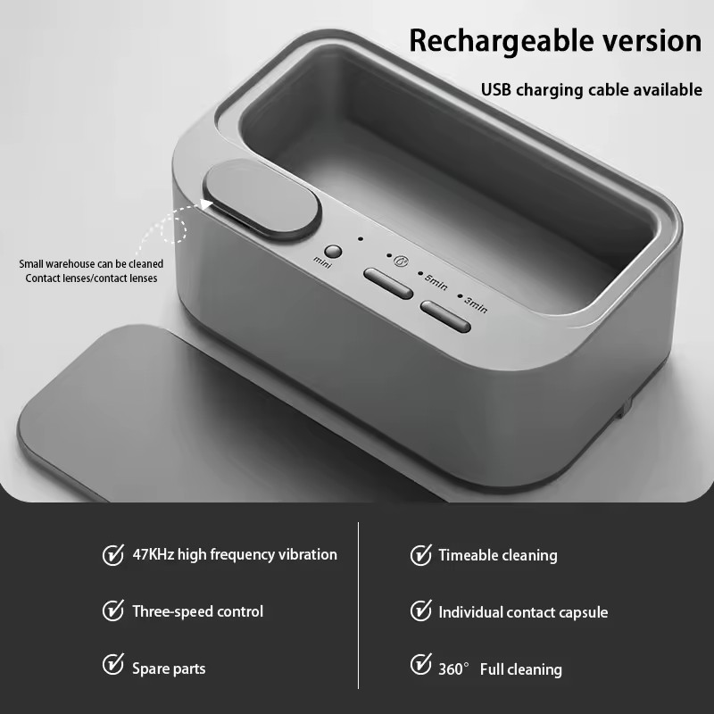 Ultrasonic Cleaner with Adjustable Timer Double Bin Jewelry Cleaning Machine