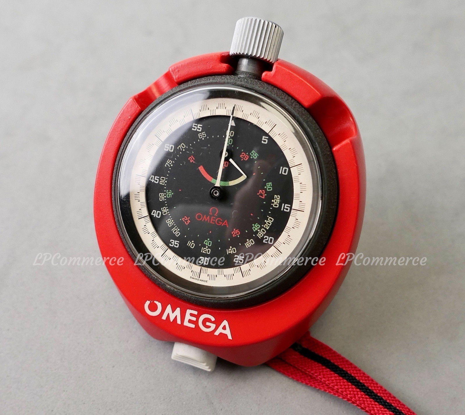 Omega Race Stopwatch Manual Wind Stopwatch Clock 1980 Stand