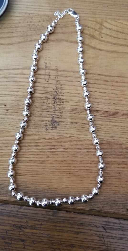 Ross Simons Sterling silver 2 size beaded ball chain Necklace 18″-20″