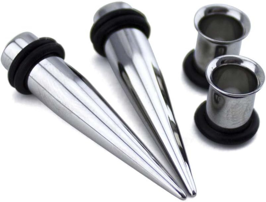 Urban Body Jewelry 1 Gauge Ear Stretching Kit – (1G – 7Mm) 2 Steel Tapers & 2 St