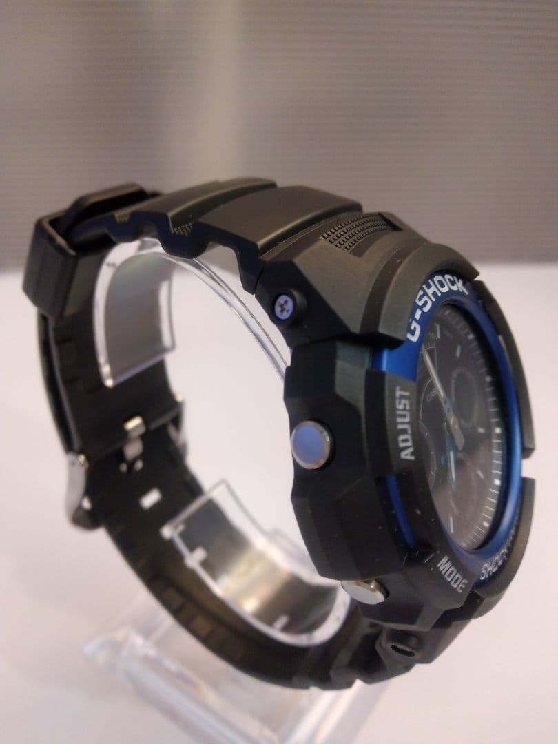 CASIO G-SHOCK AW-591-2AJF Black Blue Analog Digital Aluminum Bezel Mens Watch