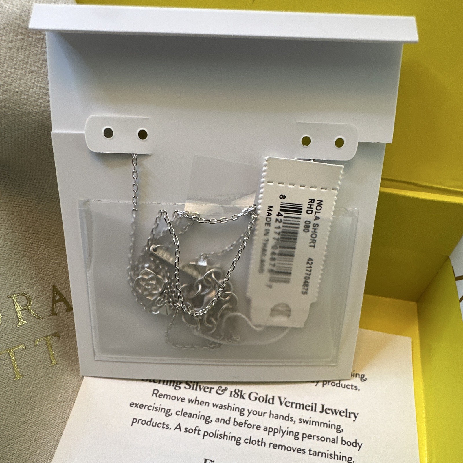 Kendra Scott Silver Hexagon Gray Drusy Quartz Pendant Charm Necklace NWT bags