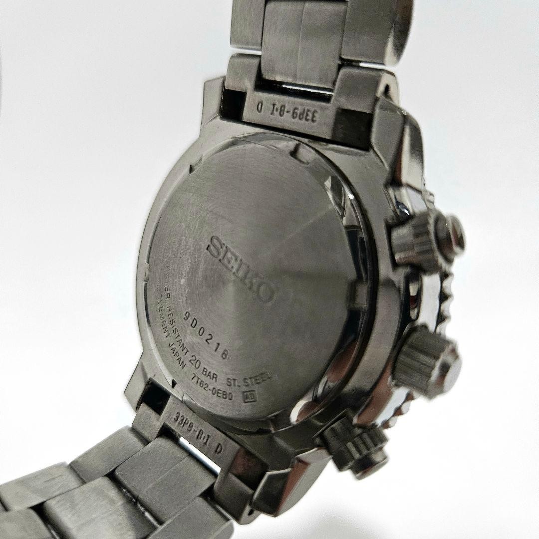 Seiko SNA411P1 42mm 17cm Alarm Hardlex Crystal Running Chronograph Quartz Mens