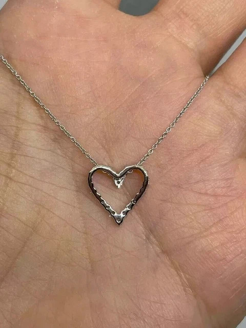 Women’s Heart Pendant Necklace 925 Silver 1.60Ct Round Cut Lab Grown Diamond