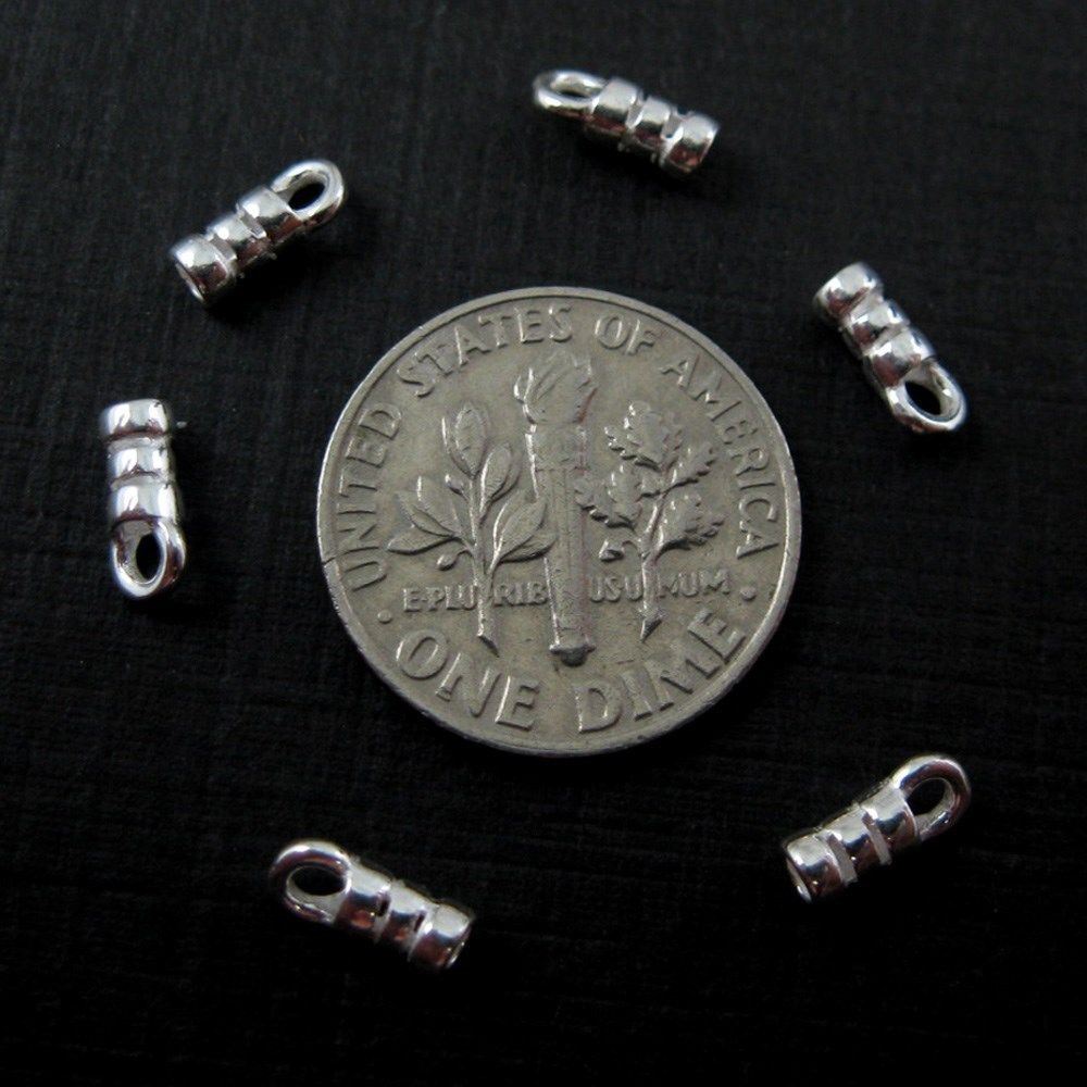 Sterling Silver Findings – Crimped Tube End – 7mm ( 6 pcs )