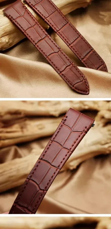 19mm 21mm Leather Watch Strap For Cartier Santos WSSA0009 WSSA0010 WSSA0018