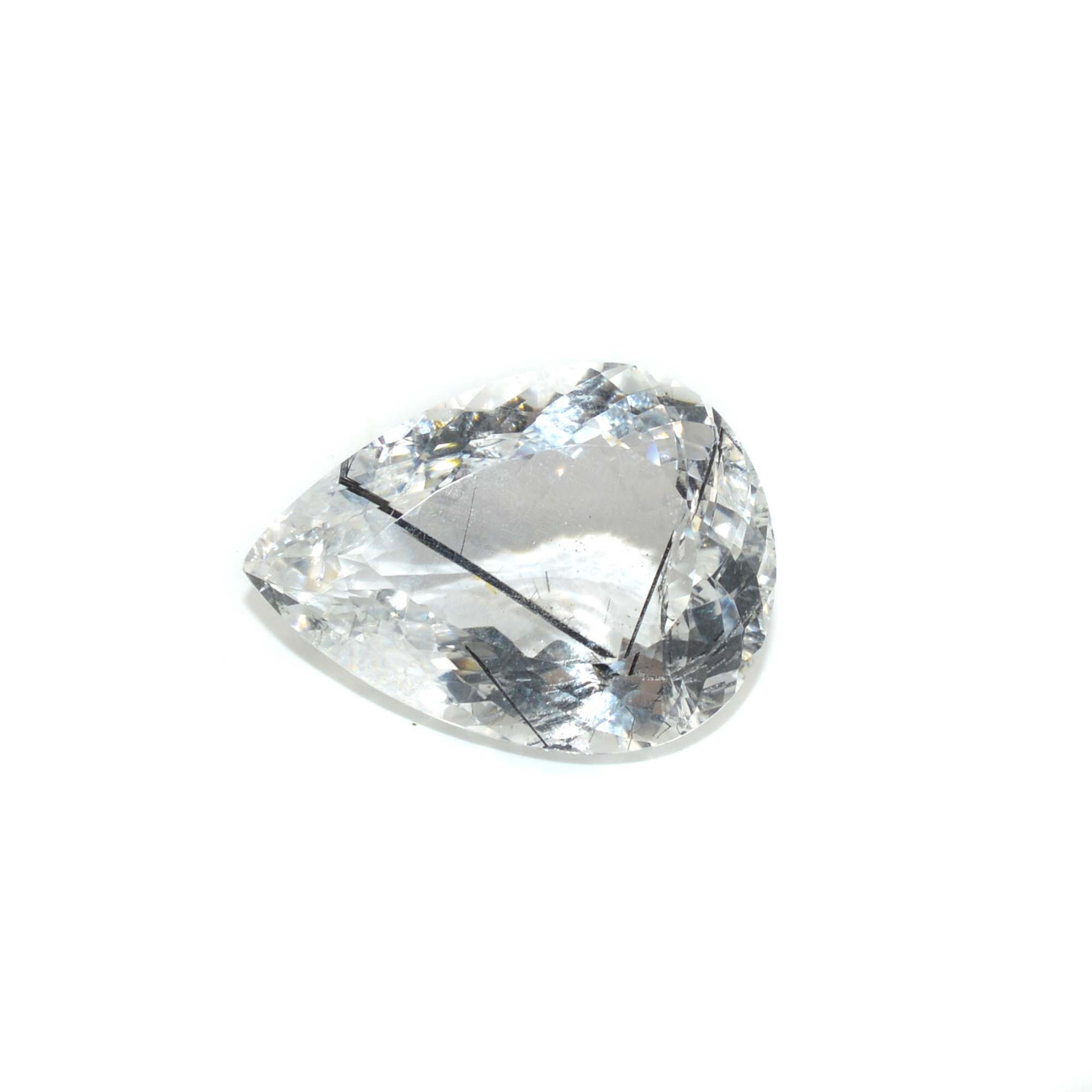 Natural Rutile Quartz Cut Gemstone Stones Rutilated 30x26x15 MM 74.40 Cts