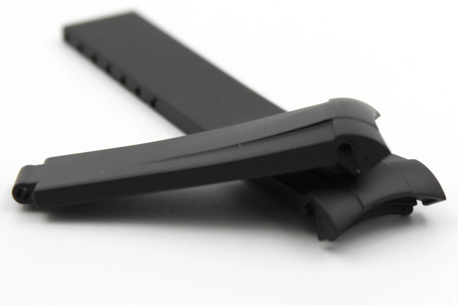 Black TPU Silicone Strap 20/16mm Curved Strap Clasp Clasp Sports Watch New