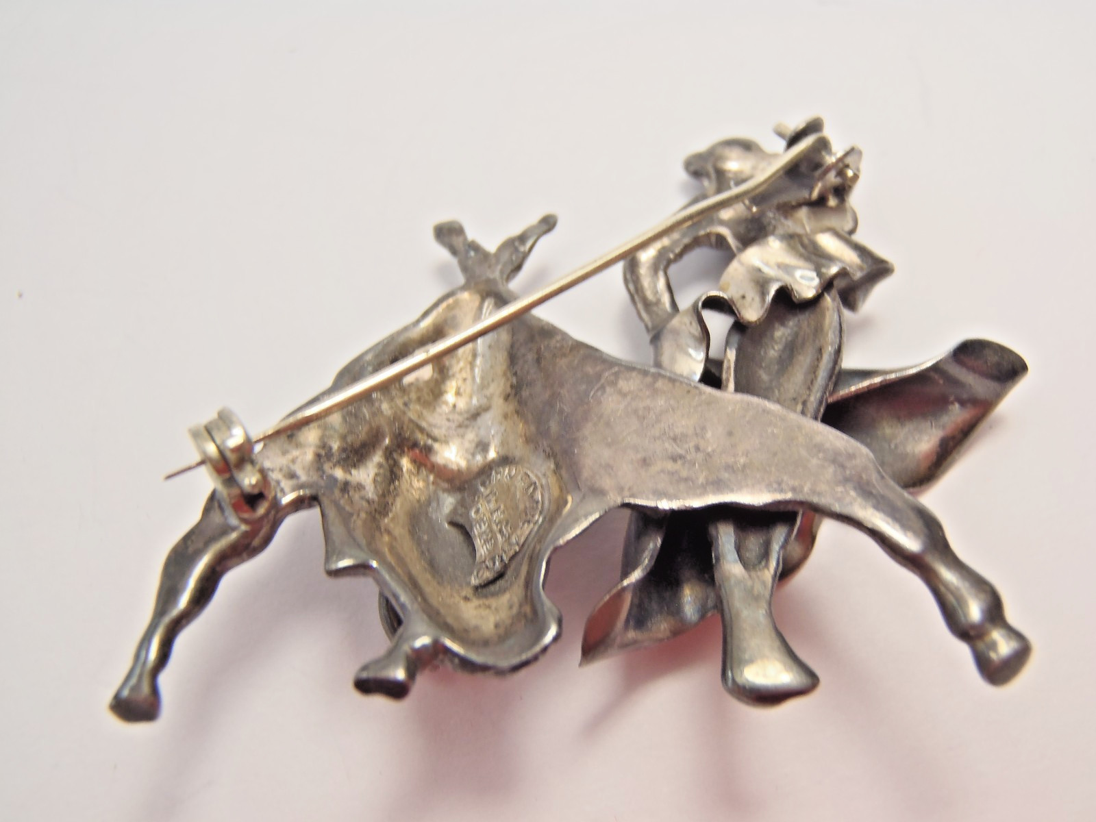 Mexico Sterling Silver Marcel Boucher Large 2 1/4″ Matador & Bull Brooch Pin