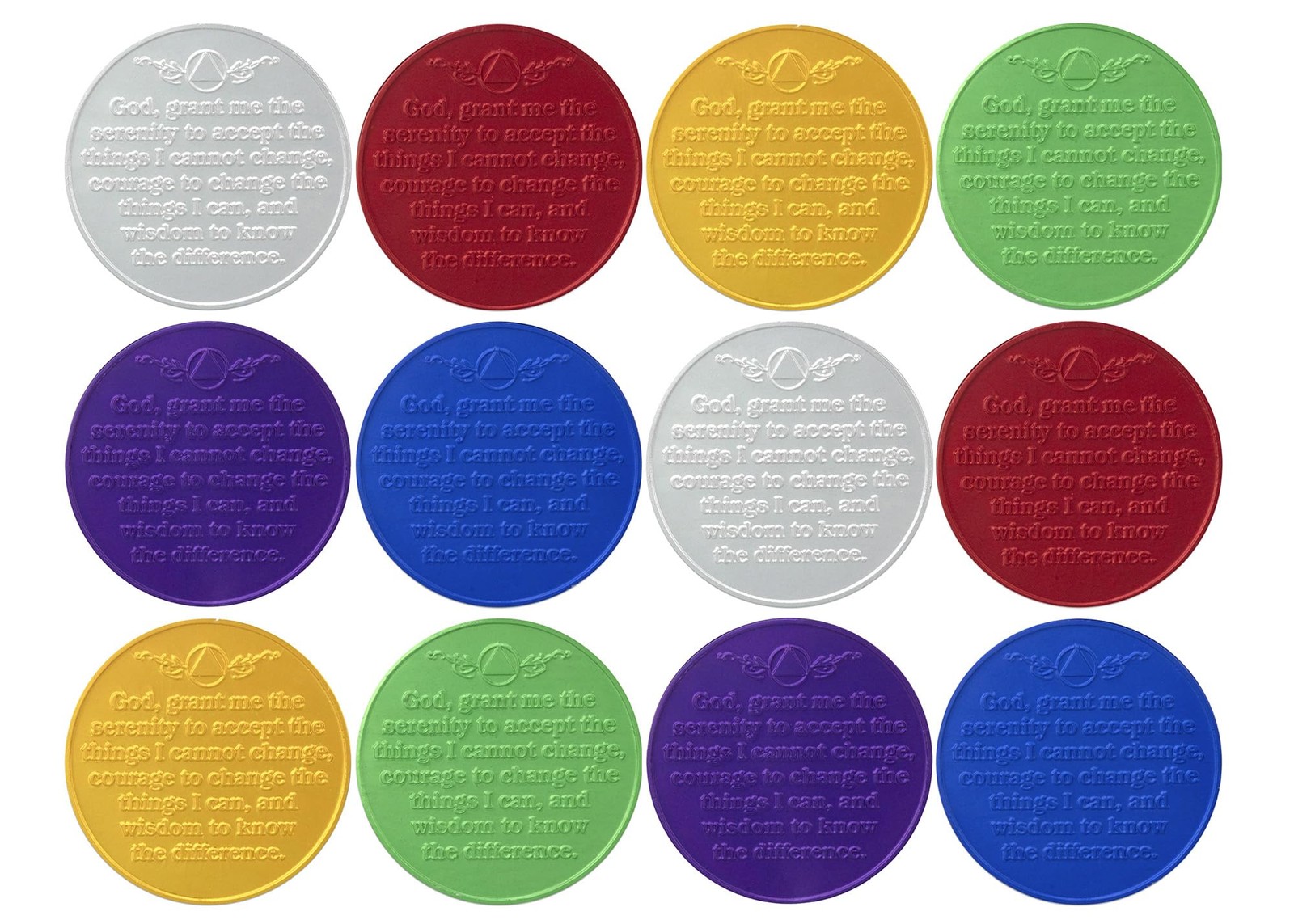 Sobriety Mint 3 inches, Multi-Color, Silver, Red, Green, Blue, Gold, Purple