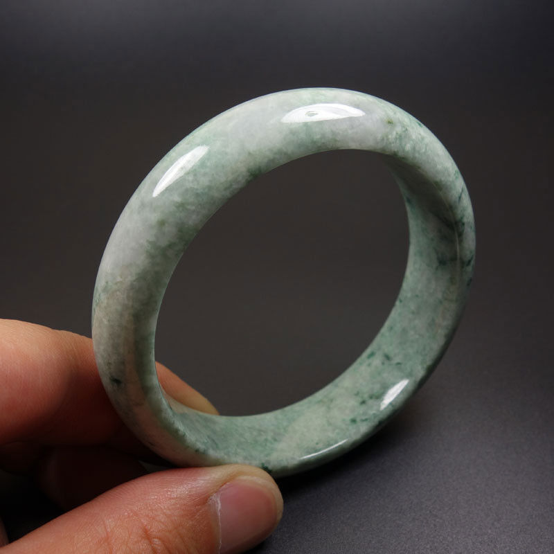 61mm Certified Grade A 100% Natural Green Jadeite Jade Bracelet Bangle Z06921