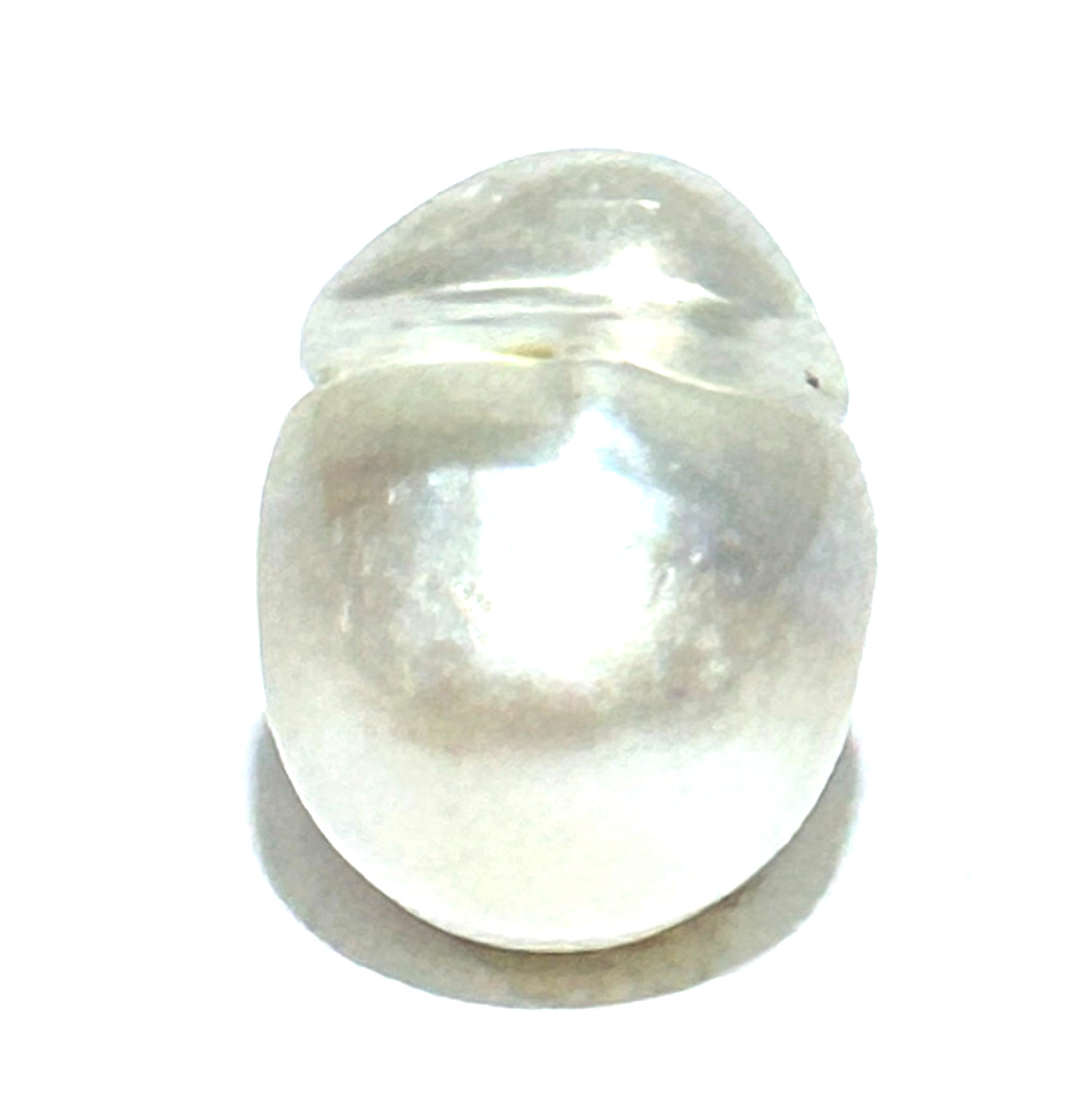 Baroque 11.6 x 15.1mm Natural Silver-White Indonesian South Sea Cultured Pearl