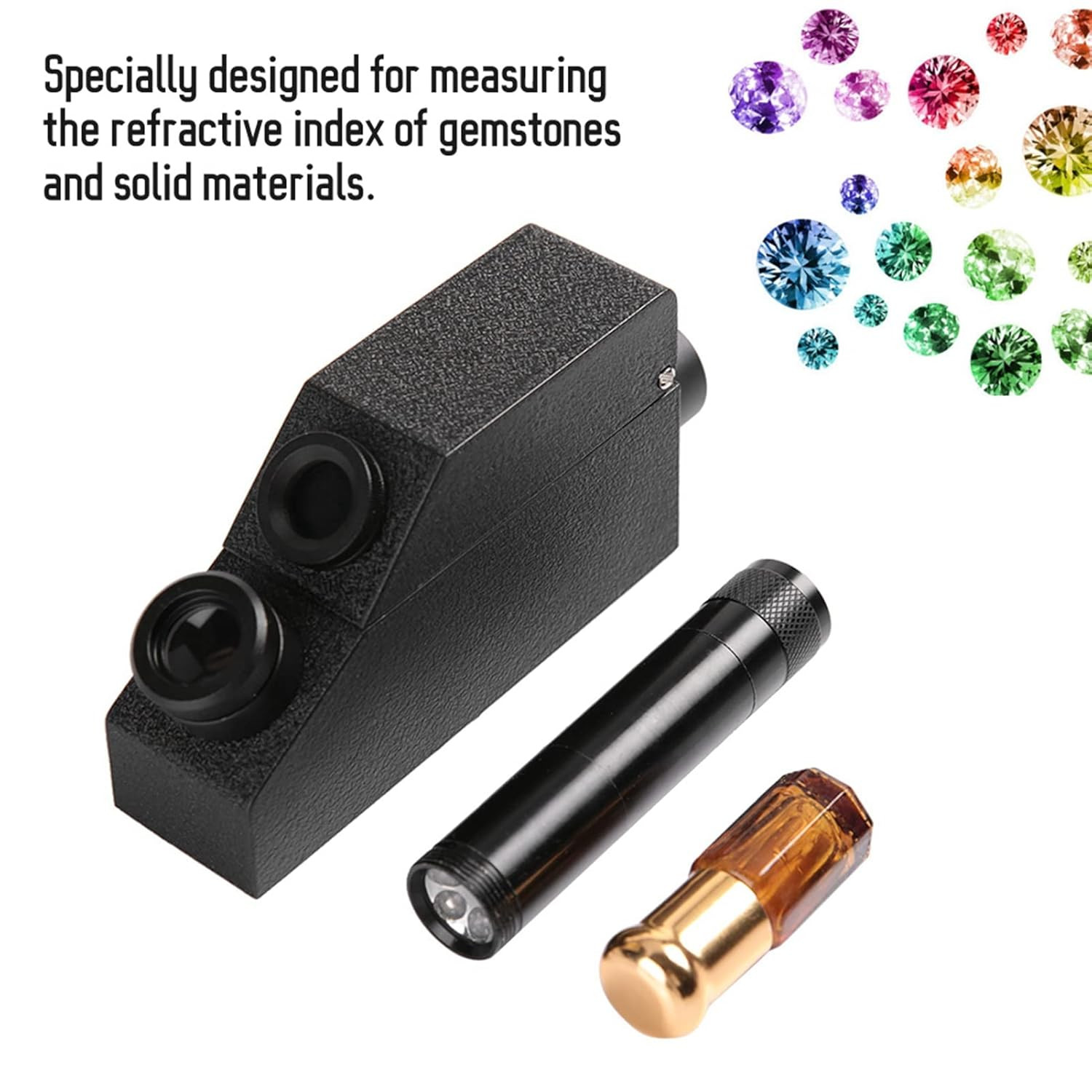 RHG181 Diamond Tester, 1.30-1.81 Jewelry Refractometer, Portable Gem Tester for