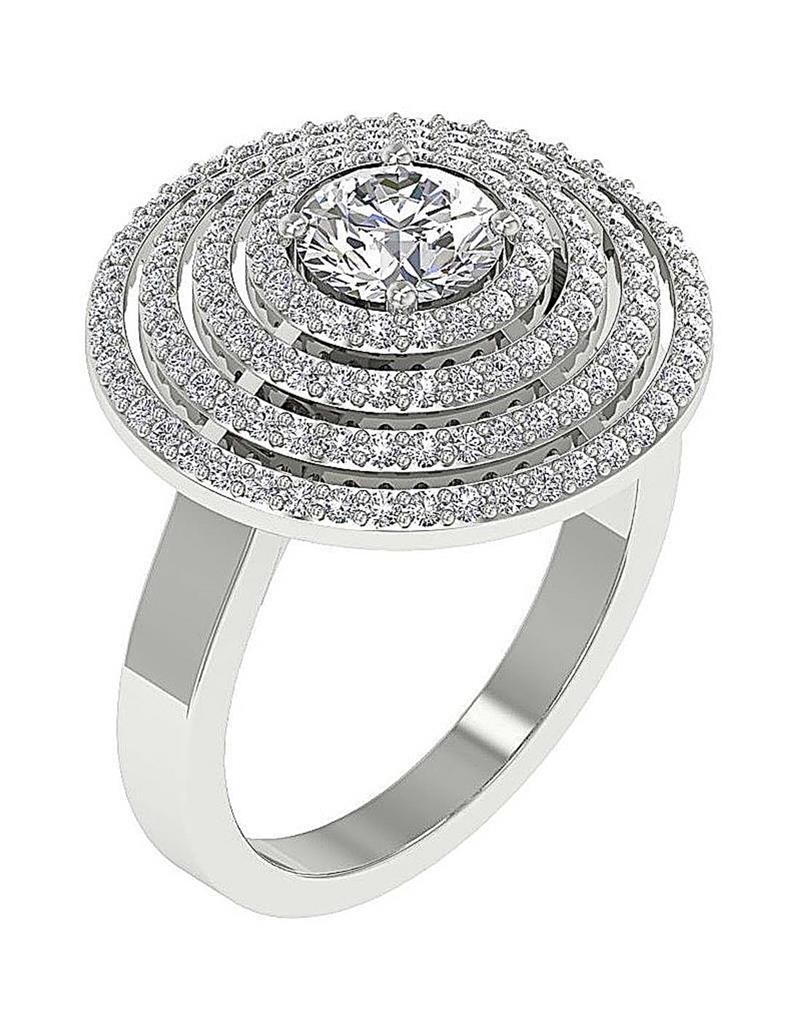 2.00 Ct Right Hand Anniversary Ring Round Cut Diamond 14K Yellow Gold Prong Set
