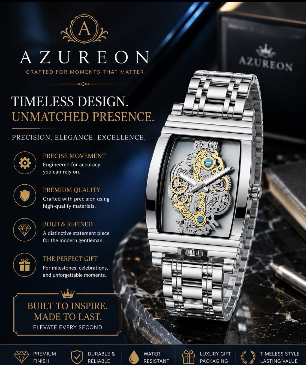Vestiano Trinity Bundle – 3 Luxury Stainless Steel Watches | Silver, Gold & Rose