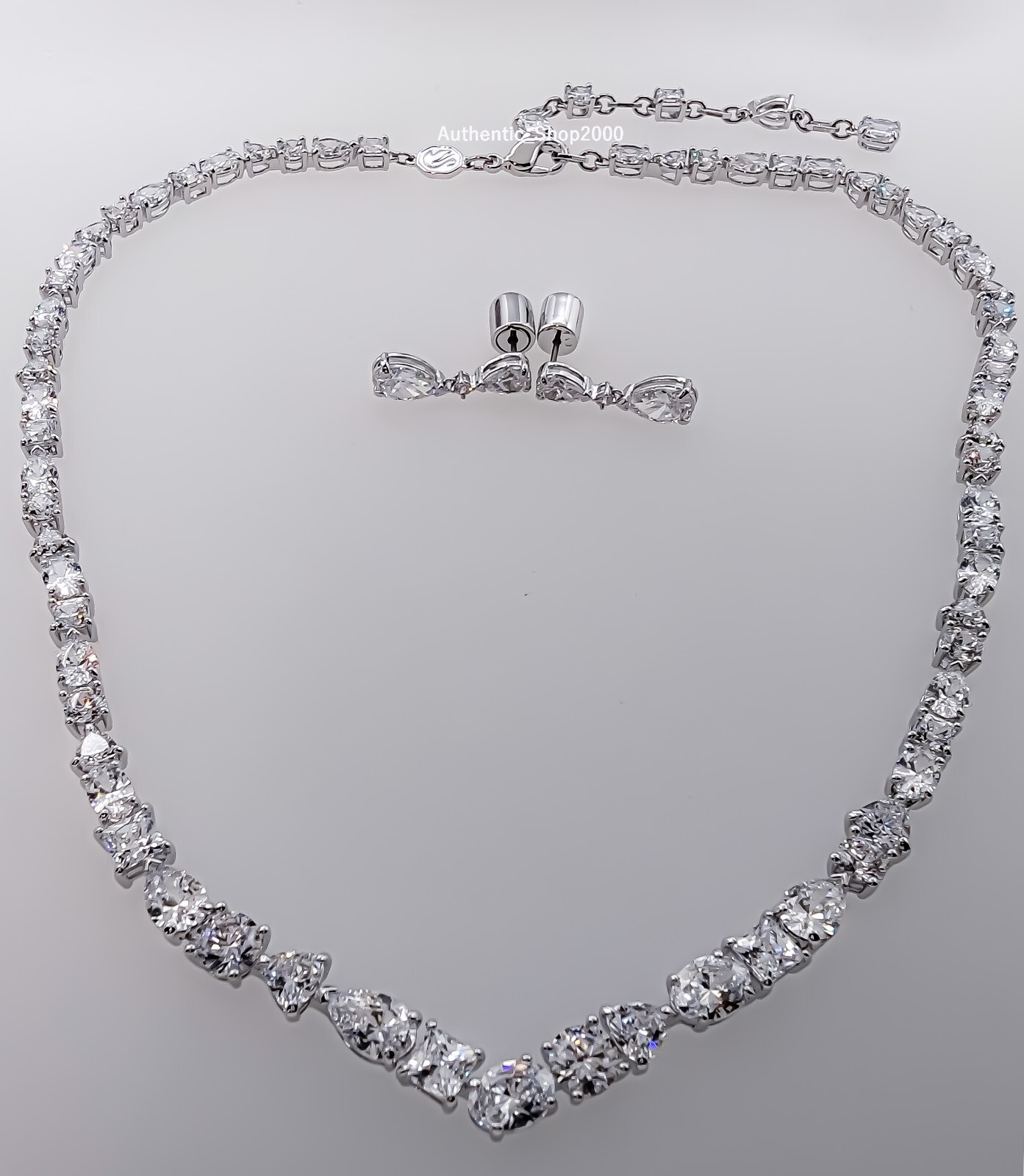 NEW 100% Authentic SWAROVSKI White Bridal Mesmera Set Earrings Necklace 5674306