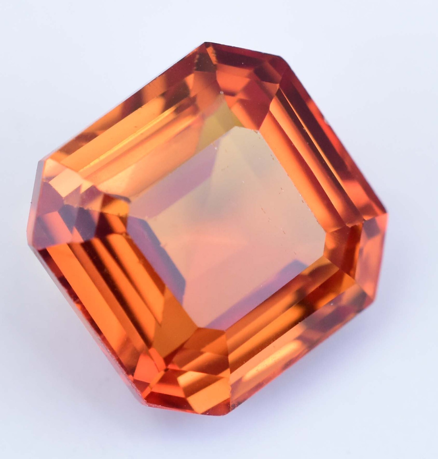 14.85Ct Natural Ceylon Padparadscha Sapphire Stunning Certified Asscher Gemstone